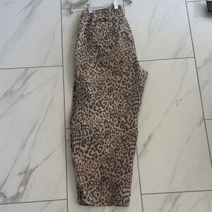 Leopard Pull On Barrel Jeans